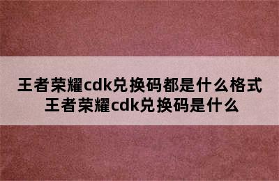 王者荣耀cdk兑换码都是什么格式 王者荣耀cdk兑换码是什么